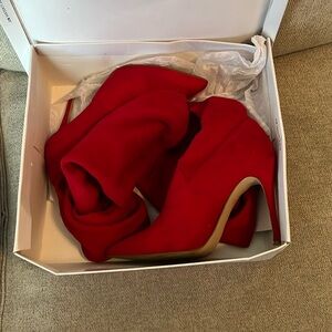 Red Thigh High Boots